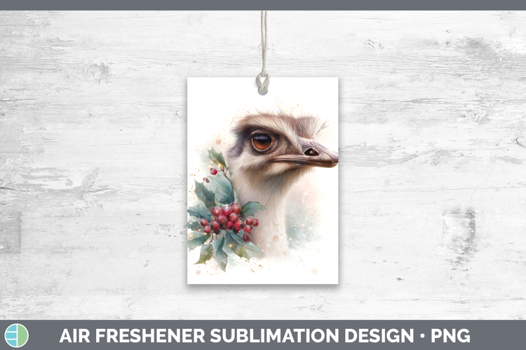 Ostrich Farm Christmas Botanicals Air Freshener Sublimation