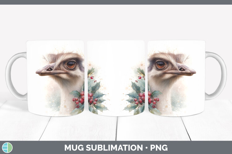GorgeousFarm Christmas Botanicals Mug Wrap design.