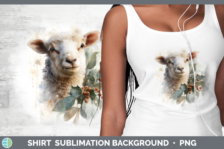Sheep Farm Christmas Botanicals Shirt Sublimation Design