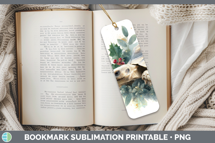 Tortoise Farm Christmas Botanicals Bookmark Sublimation Desi