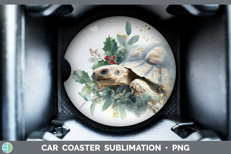 GorgeousFarm Christmas Botanicals Car Coaster design.