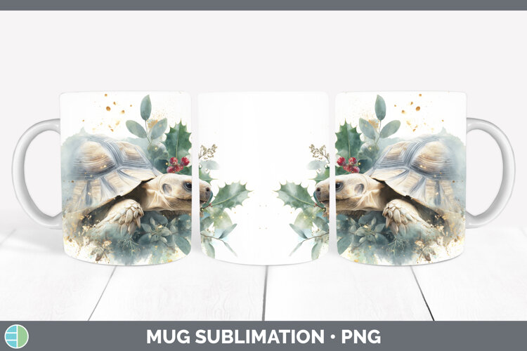 GorgeousFarm Christmas Botanicals Mug Wrap design.