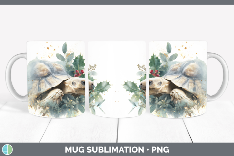 Tortoise Farm Christmas Botanicals Mug Wrap Sublimation Desi