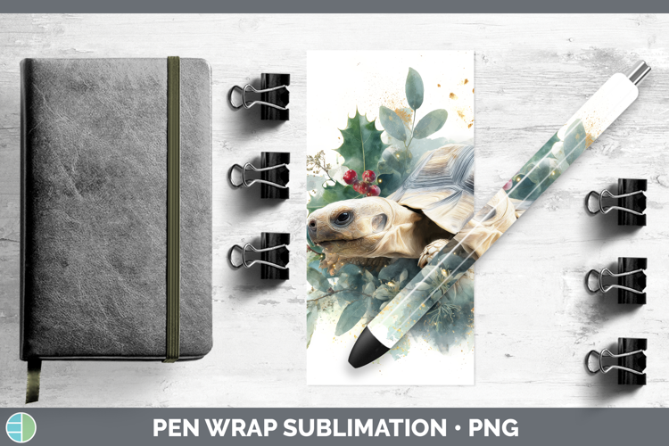 Tortoise Farm Christmas Botanicals Pen Wrap Sublimation Desi