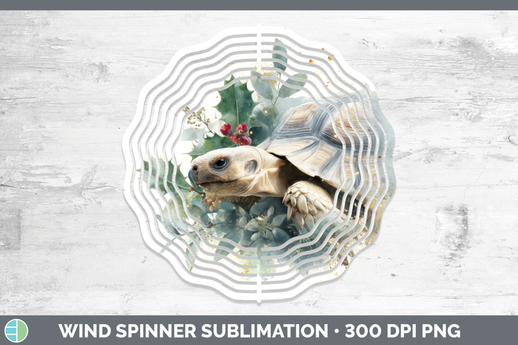 Tortoise Farm Christmas Botanicals Wind Spinner Sublimation