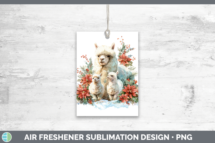 Alpaca Farm Christmas Poinsettia Air Freshener Sublimation D
