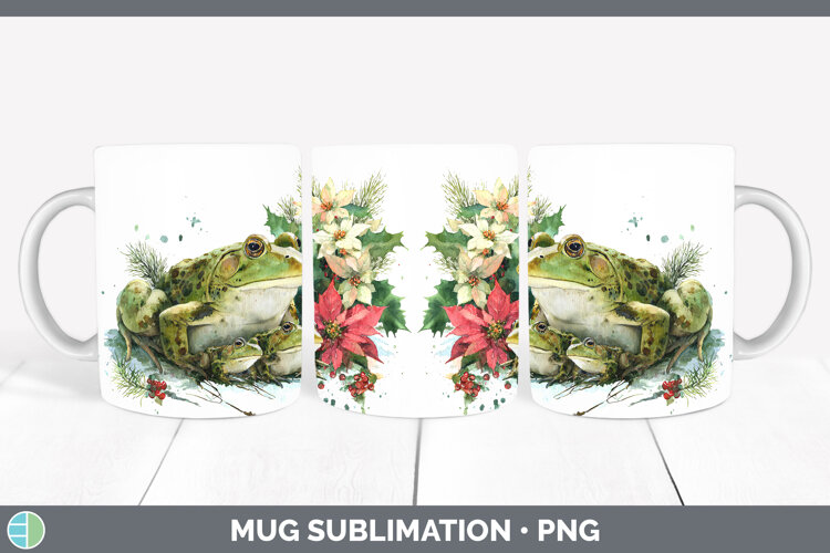 GorgeousFarm Christmas Poinsettia Mug Wrap design.