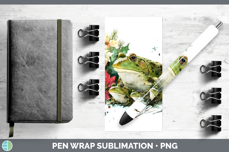 Bullfrog Farm Christmas Poinsettia Pen Wrap Sublimation Desi