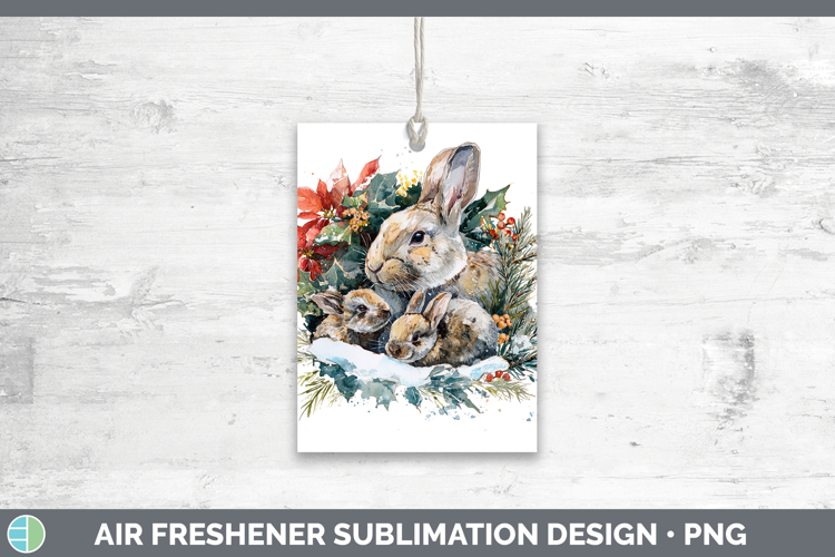 Bunny Farm Christmas Poinsettia Air Freshener Sublimation De