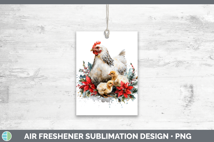 Chicken Farm Christmas Poinsettia Air Freshener Sublimation
