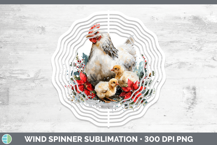 Chicken Farm Christmas Poinsettia Wind Spinner Sublimation D