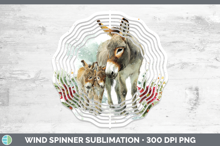 Donkey Farm Christmas Poinsettia Wind Spinner Sublimation De