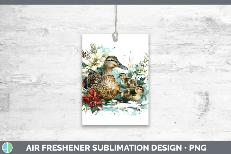 Duck Farm Christmas Poinsettia Air Freshener Sublimation Des