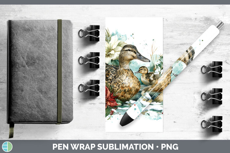 GorgeousFarm Christmas Poinsettia Pen Wrap design.