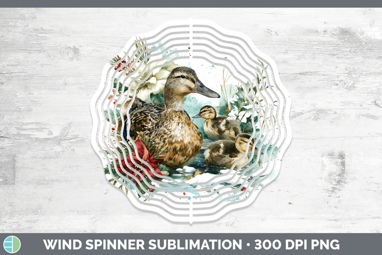Duck Farm Christmas Poinsettia Wind Spinner Sublimation Desi