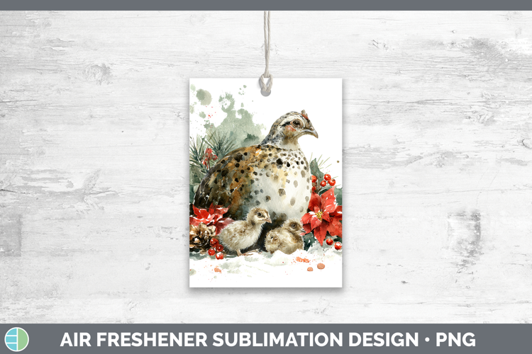 Guinea Hen Farm Christmas Poinsettia Air Freshener Sublimati