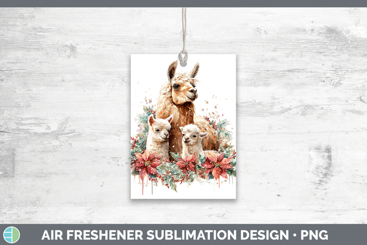 LLama Farm Christmas Poinsettia Air Freshener Sublimation De