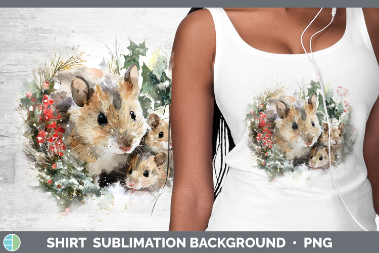 Mouse Farm Christmas Poinsettia Shirt Sublimation Design