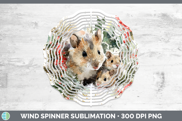 Mouse Farm Christmas Poinsettia Wind Spinner Sublimation Des