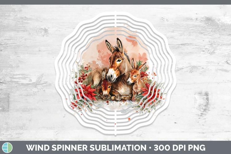 Mule Farm Christmas Poinsettia Wind Spinner Sublimation Desi