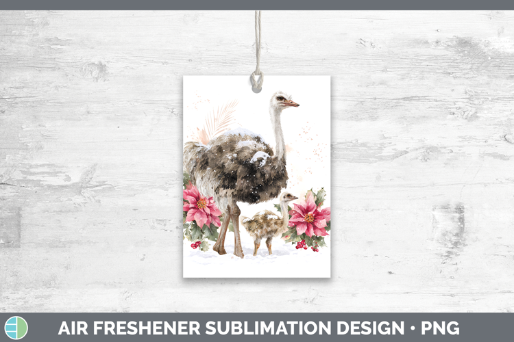 Ostrich Farm Christmas Poinsettia Air Freshener Sublimation
