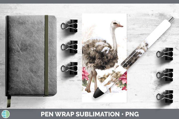 GorgeousFarm Christmas Poinsettia Pen Wrap design.