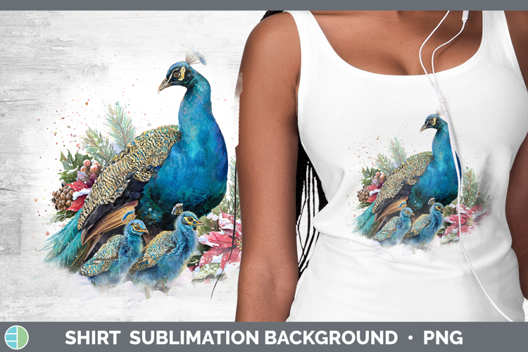 Peacock Farm Christmas Poinsettia Shirt Sublimation Design