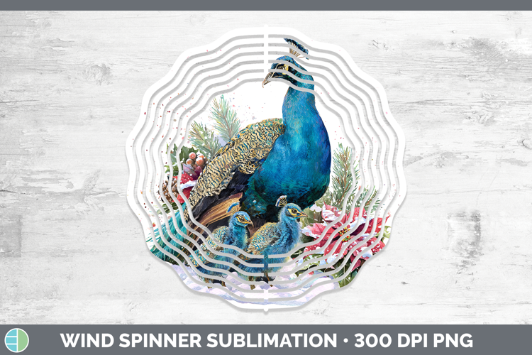Peacock Farm Christmas Poinsettia Wind Spinner Sublimation D
