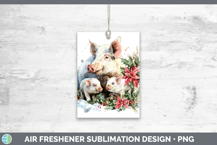 Pig Farm Christmas Poinsettia Air Freshener Sublimation Desi