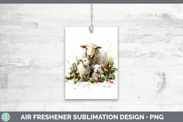 Sheep Farm Christmas Poinsettia Air Freshener Sublimation De