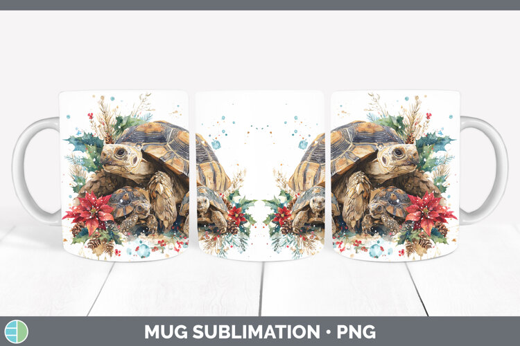 GorgeousFarm Christmas Poinsettia Mug Wrap design.