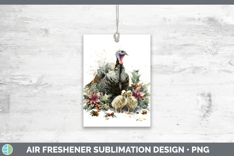 Turkey Farm Christmas Poinsettia Air Freshener Sublimation D