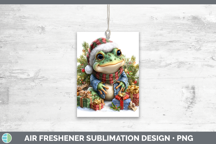 Farm Christmas Santa Bullfrog Air Freshener Sublimation Car