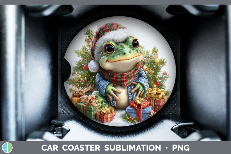GorgeousFarm Christmas Santa Car Coaster design.