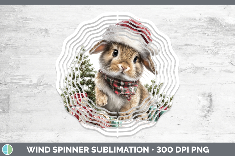 Farm Christmas Santa Bunny Wind Spinner Sublimation Spinner