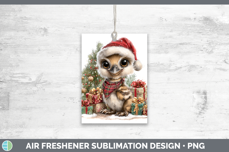 Farm Christmas Santa Emu Air Freshener Sublimation Car Fresh