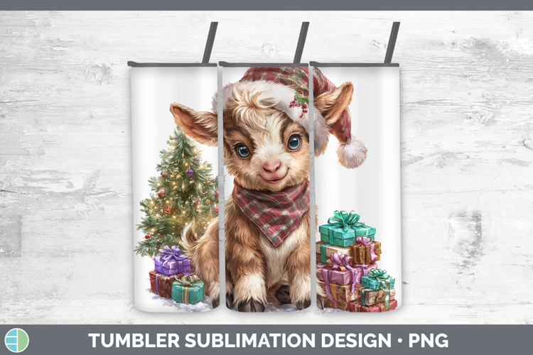 Farm Christmas Santa Goat Tumbler Sublimation 20 oz Skinny T