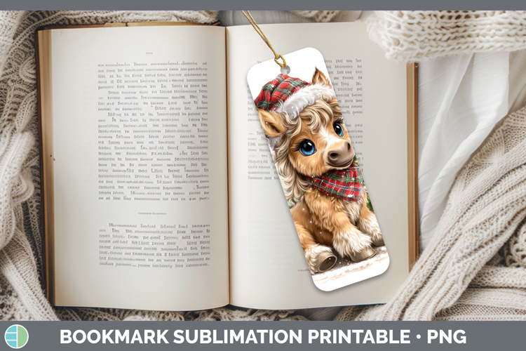 Farm Christmas Santa Horse Bookmark Sublimation Printable De