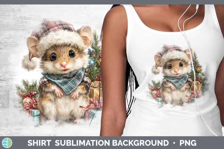 Farm Christmas Santa Mouse Shirt Sublimation Background Desi