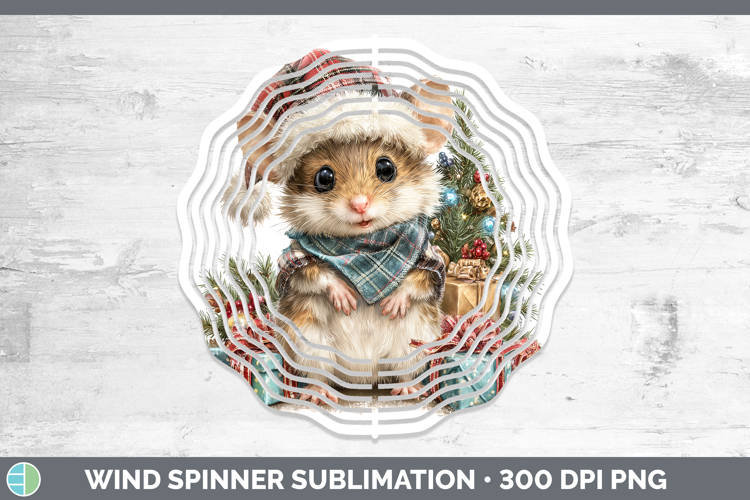 Farm Christmas Santa Mouse Wind Spinner Sublimation Spinner