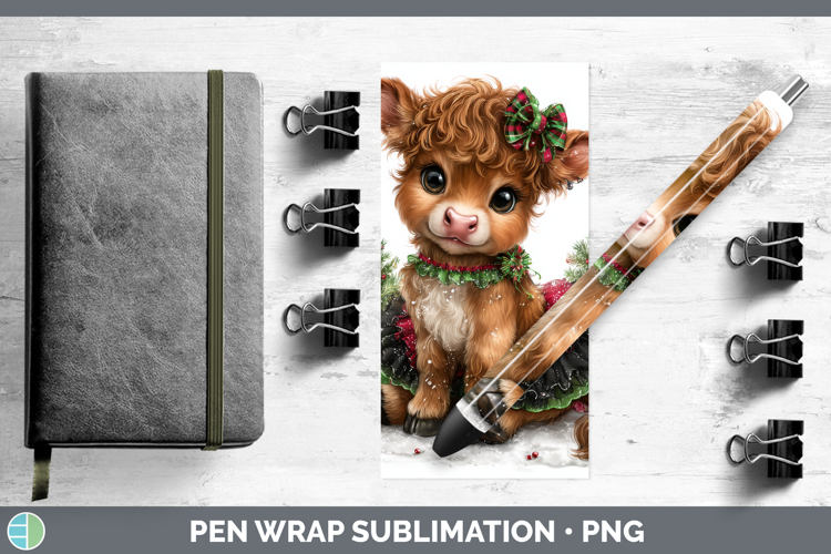 Farm Cute Christmas Bull Pen Wrap Sublimation Pen Designs
