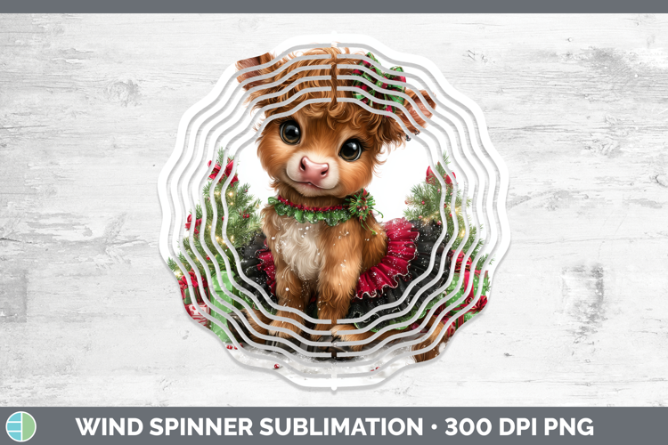 Farm Cute Christmas Bull Wind Spinner Sublimation Spinner De