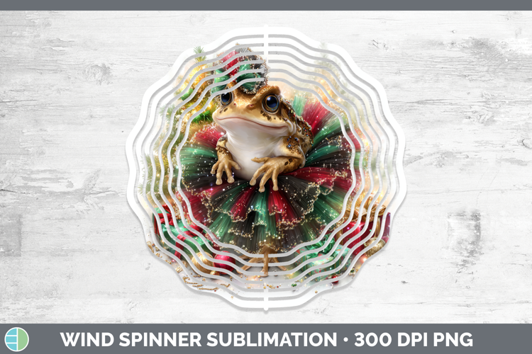 Farm Cute Christmas Bullfrog Wind Spinner Sublimation Spinne