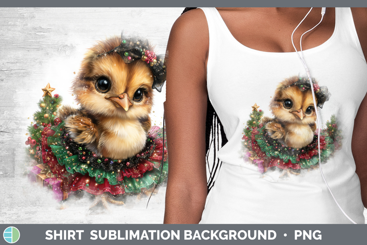 Farm Cute Christmas Chicken Shirt Sublimation Background Des