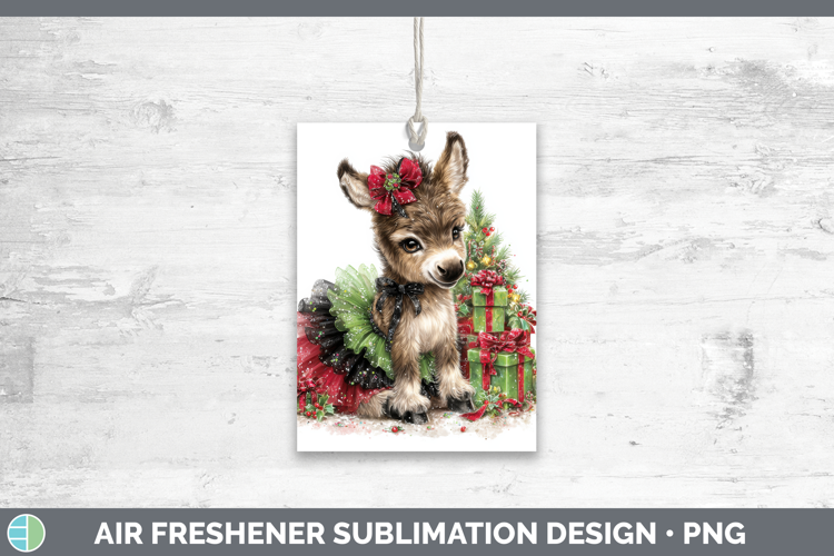 Farm Cute Christmas Donkey Air Freshener Sublimation Car Fre