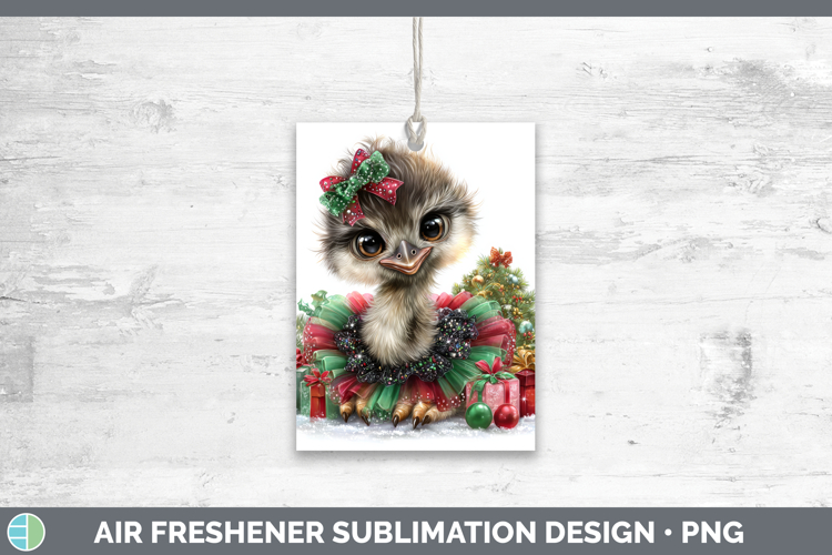 Farm Cute Christmas Emu Air Freshener Sublimation Car Freshe