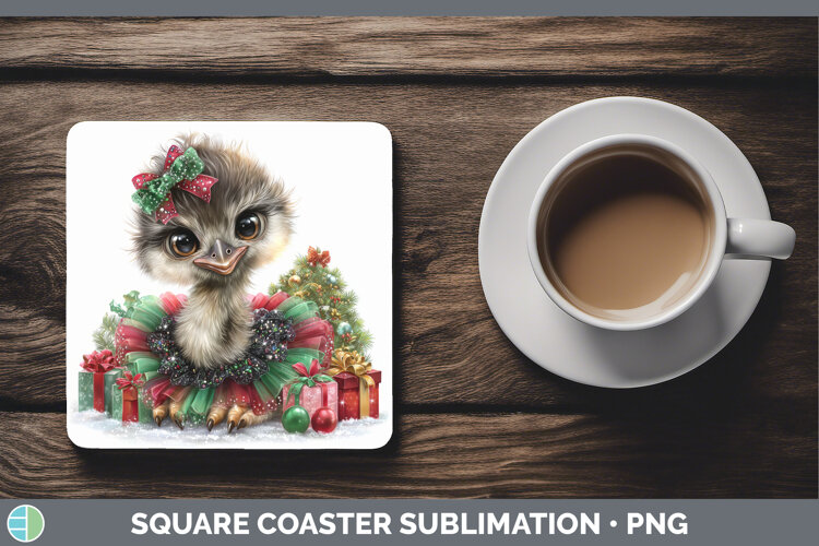 GorgeousFarm Cute Christmas Square Coaster design.