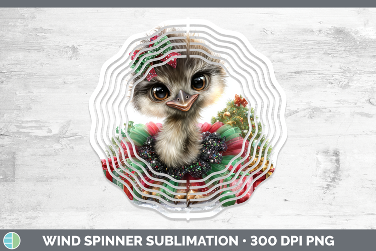 Farm Cute Christmas Emu Wind Spinner Sublimation Spinner Des