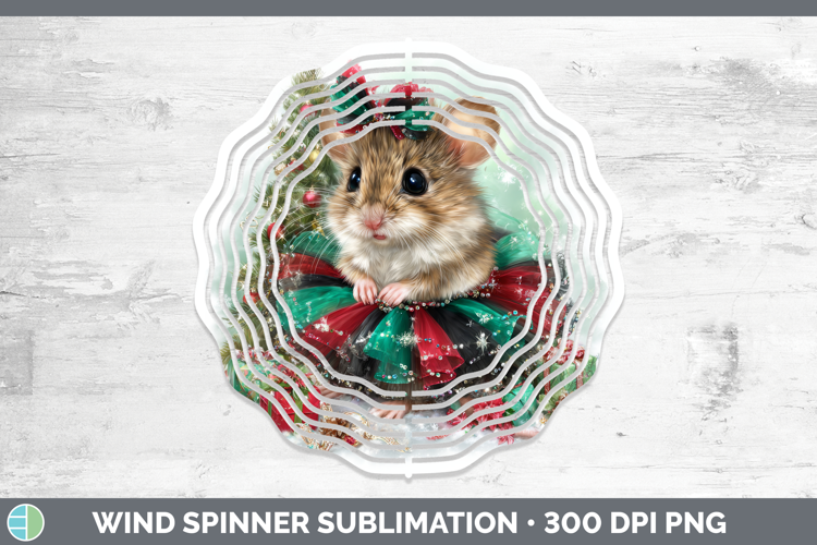 Farm Cute Christmas Mouse Wind Spinner Sublimation Spinner D