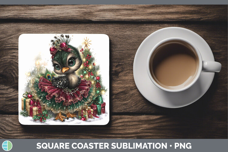 GorgeousFarm Cute Christmas Square Coaster design.